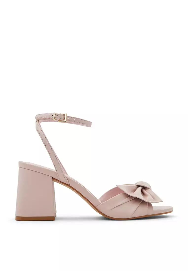 Aldo embellished blush block heeled sandals outlet