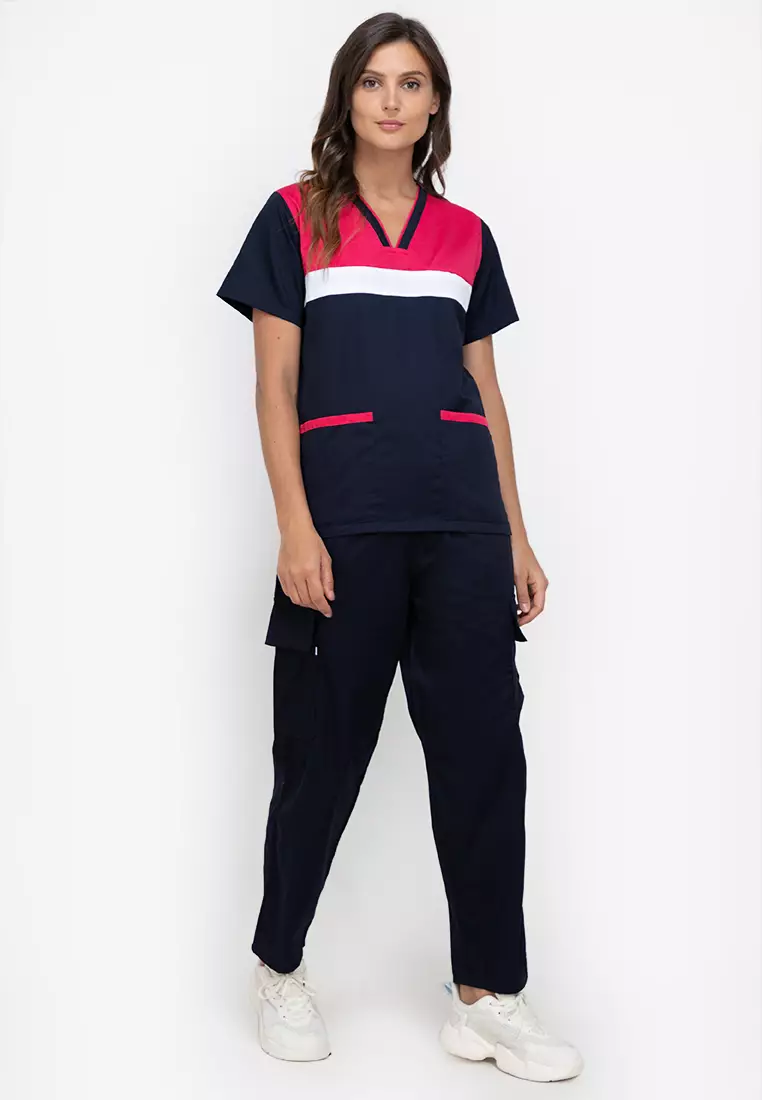 Buy INTAL GARMENTS Scrub Suits VNeck Design and Chest Line Piping
