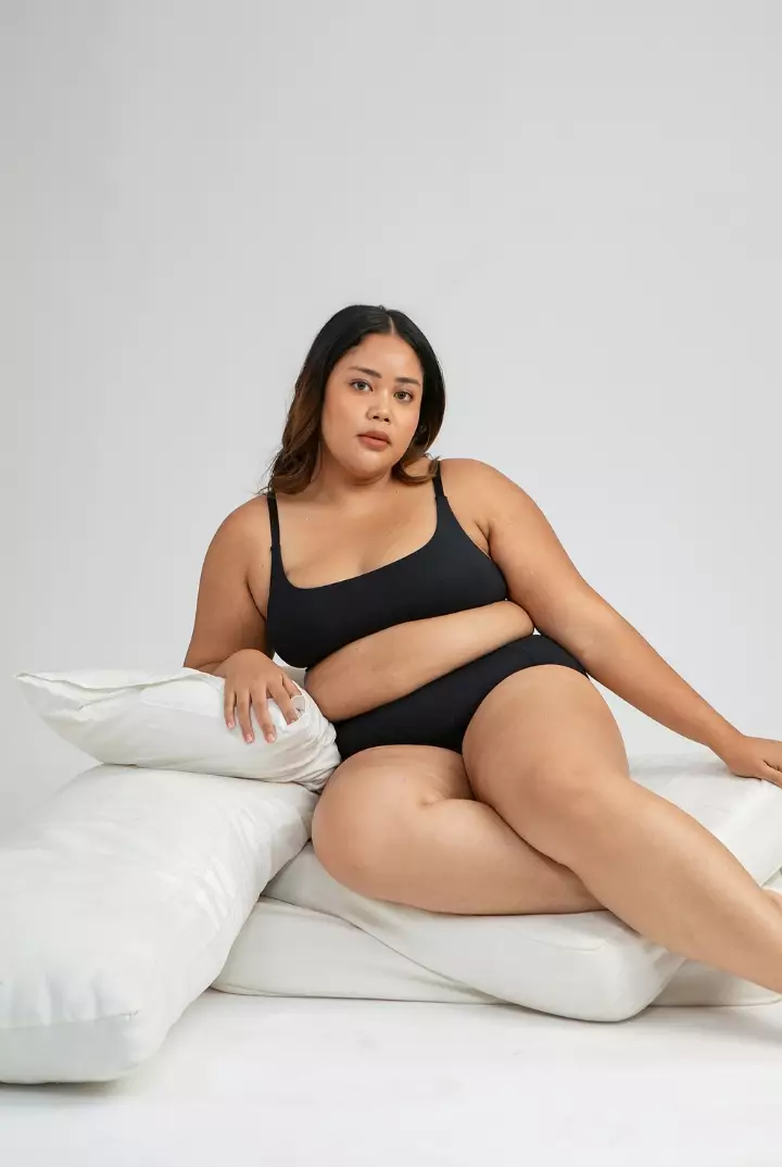 Bra BH Padded Tanpa kawat Wanita Tencel Modal | SARE studio Underwear ANAYA in Black