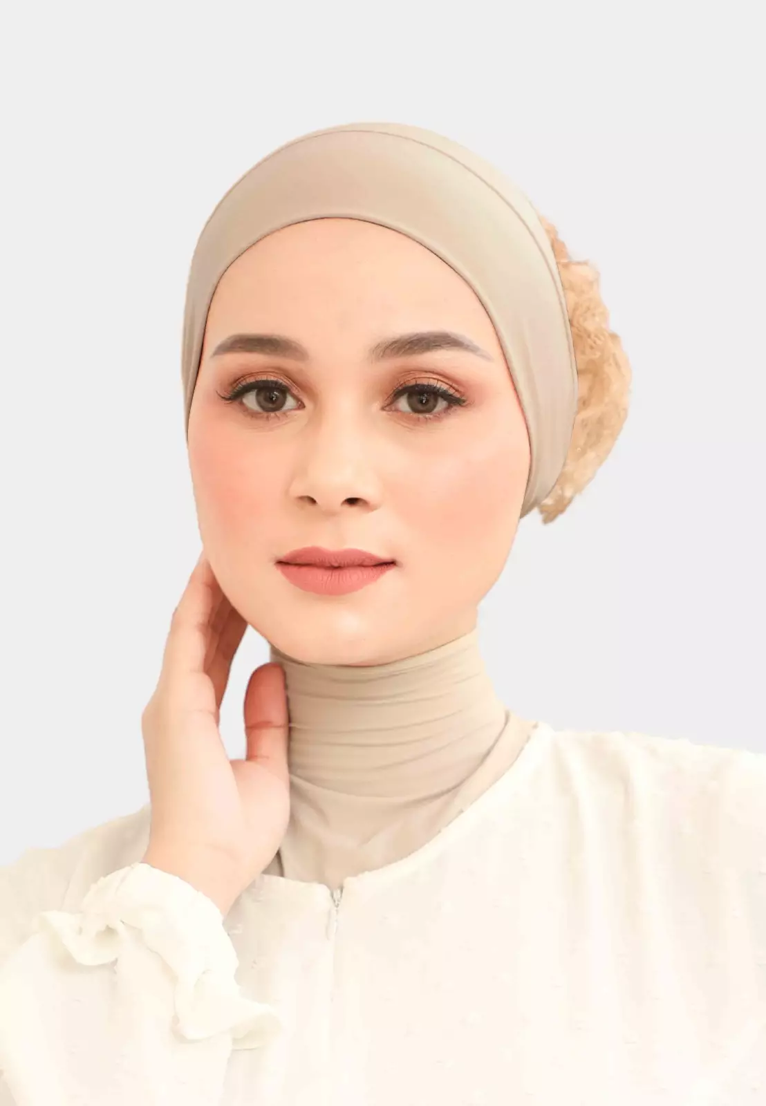 Ciput Hijab Brukat Inner Turkey Brocade - Tiramisu