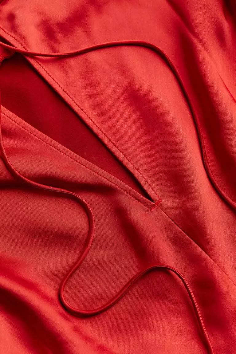 Tie-detail satin dress