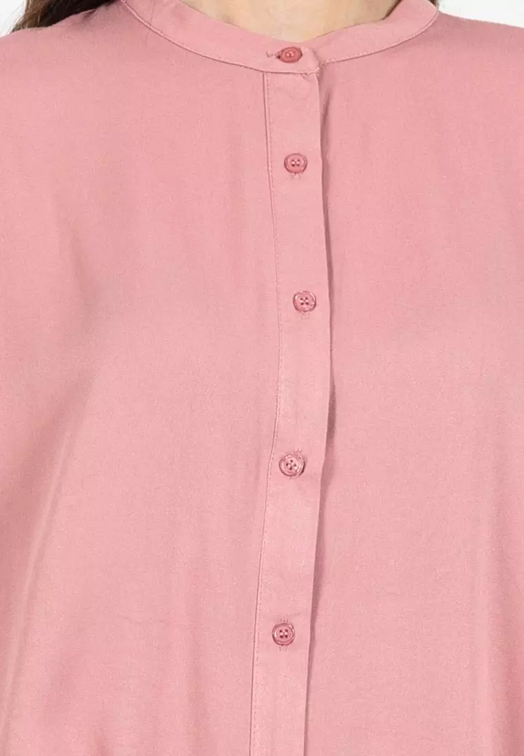 Forest Ladies Rayon Shirt Women Long Sleeve Tunic - 822405-59LotusPink