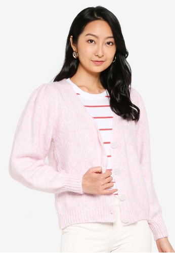 ONLY pink and purple ONLBENIN L/S V-NECK CARDIGAN KNT 8307EAACE703F6GS_1