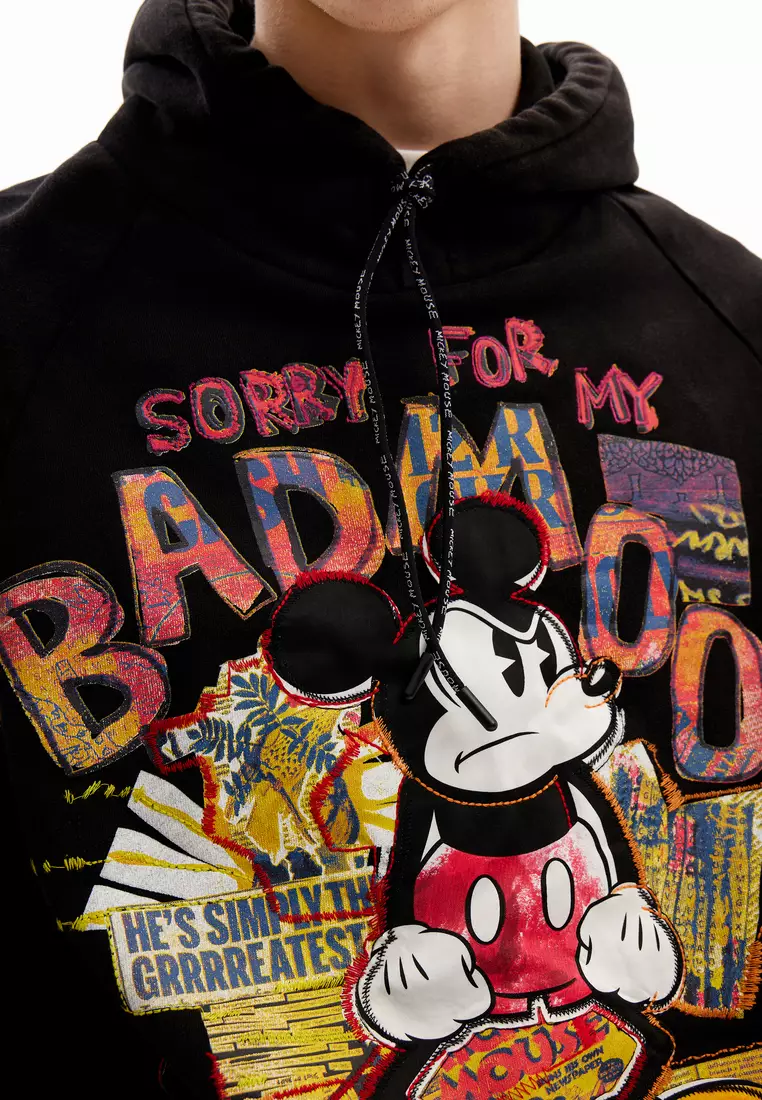 Sweater with maxi Mickey Mouse application brand DESIGUAL