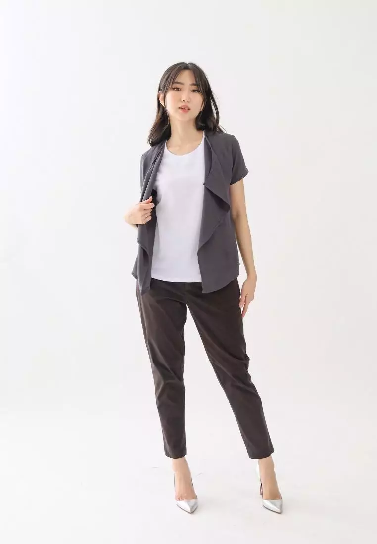 MilleFleur Ladies blouse ye on top grey