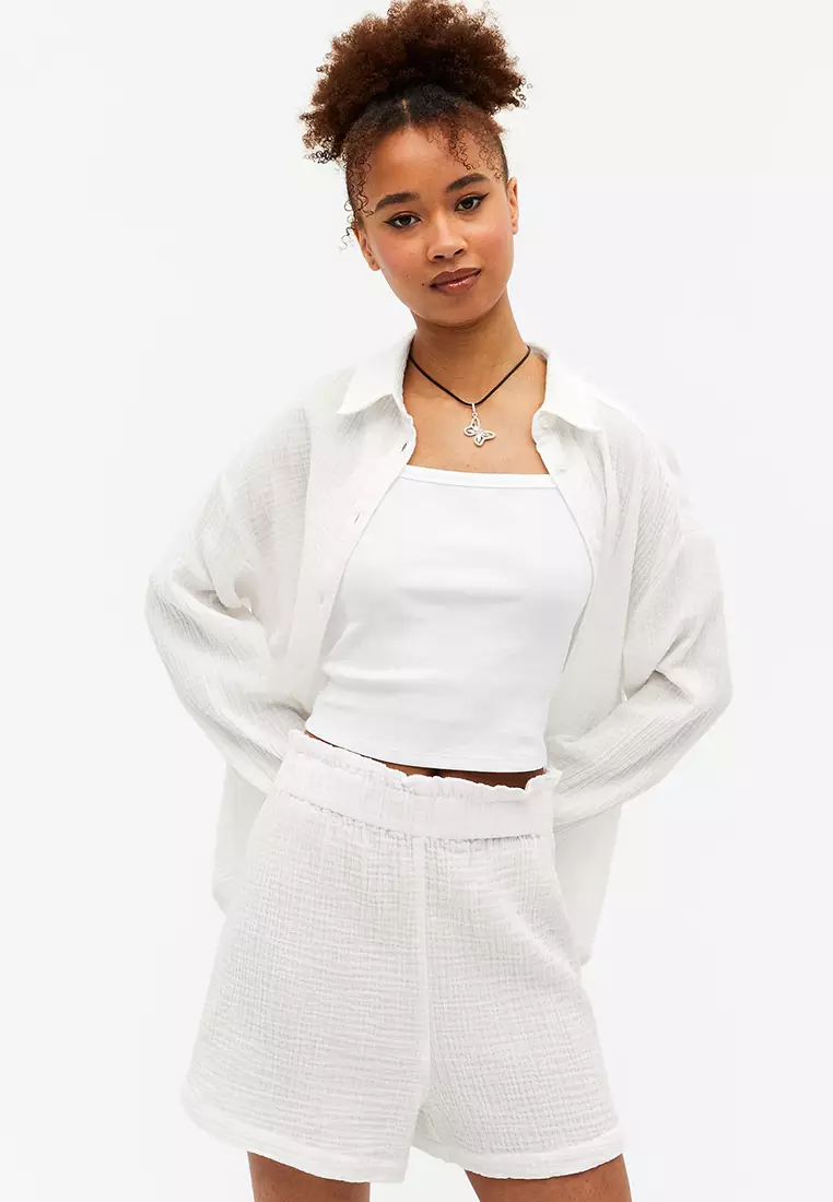Monki High Waist Seersucker Shorts 2024 Buy Monki Online