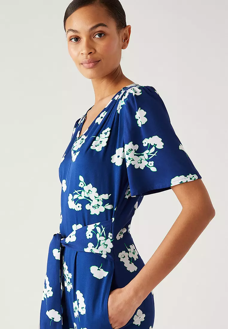 Jual Marks & Spencer Floral Tie Detail Short Sleeve Jumpsuit Original ...