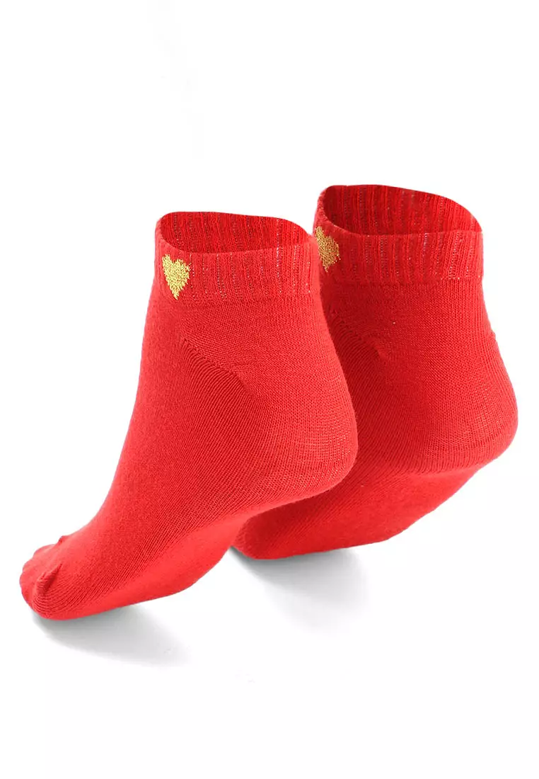 Nercyla Kaos Kaki Wanita Love Ankle Socks Casual Footwear Material Spandex ORIGINAL - Red