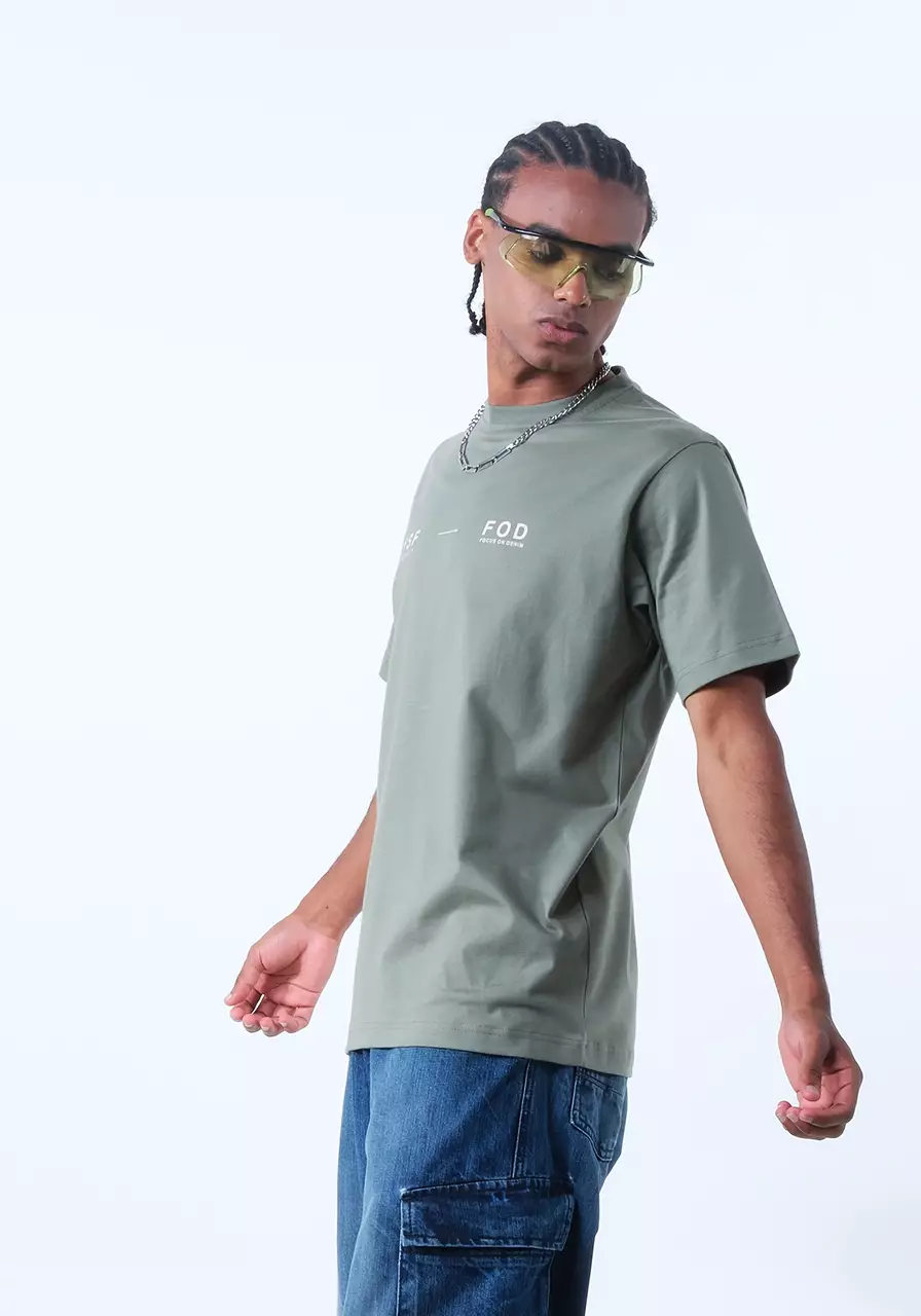 Kaos Pria Regular Sager Dusty Green