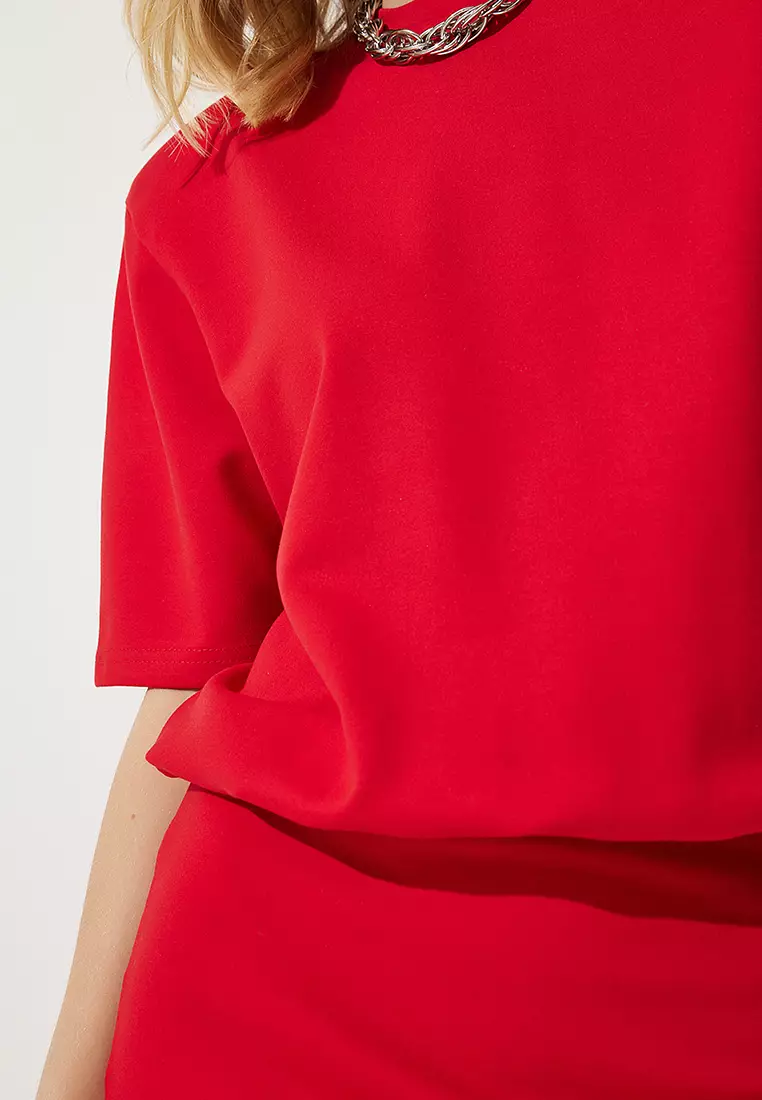 Padded Shoulders Mini Dress