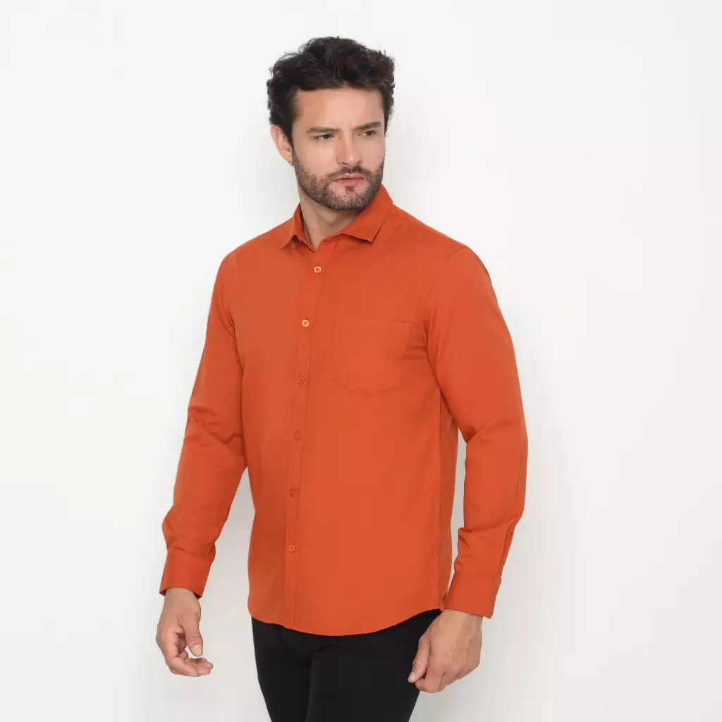 AMK Kemeja Pria Lengan Panjang SHS Mateo L/s Terracota
