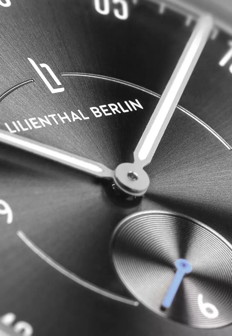 Lilienthal 1 All Silver small - Brown Leather Strap