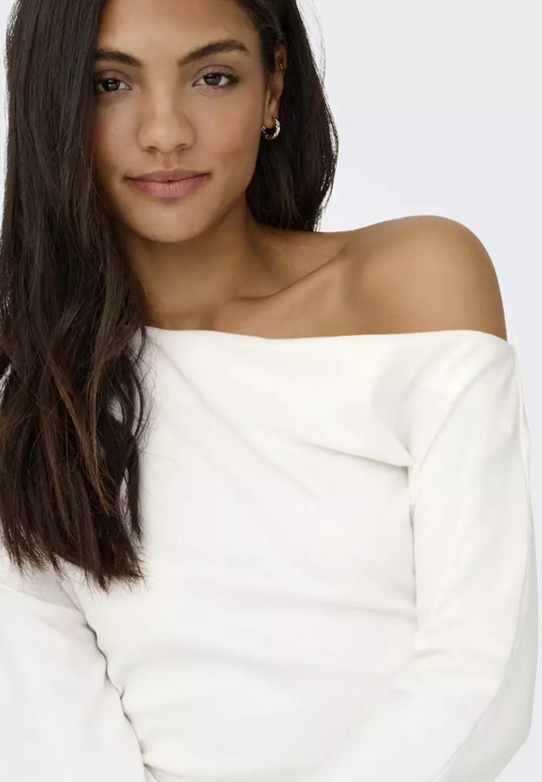 Long Sleeve Asymmetric Jersey Top