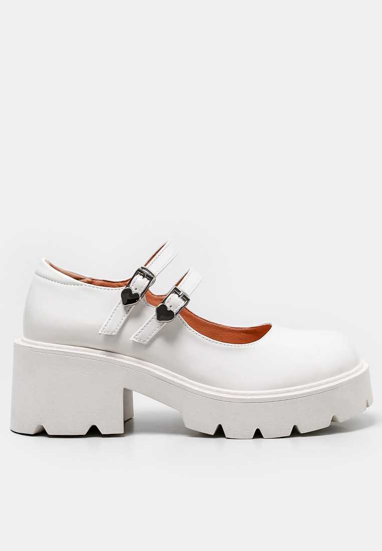 6CM Double Buckle Leather Mary Jane Shoes MZ90175