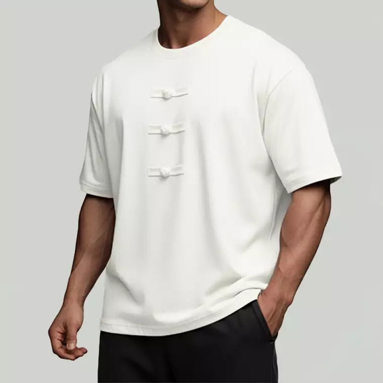 THIRDDAY Kaos Oversize Cheong Sam Imlek Sincia Hybrid Cotton 240gsm putih MTY79