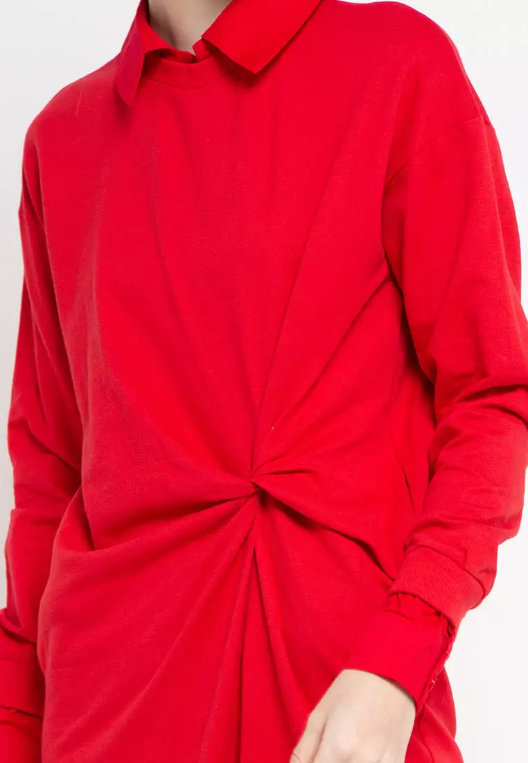 Front Knot Midi Dress