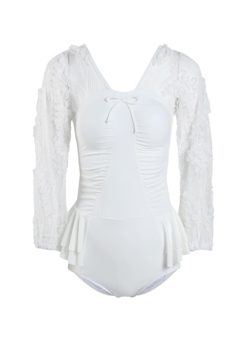 Its Me white Elegant Lace One-Piece Swimsuit EB1F3US2BD5F0BGS_1
