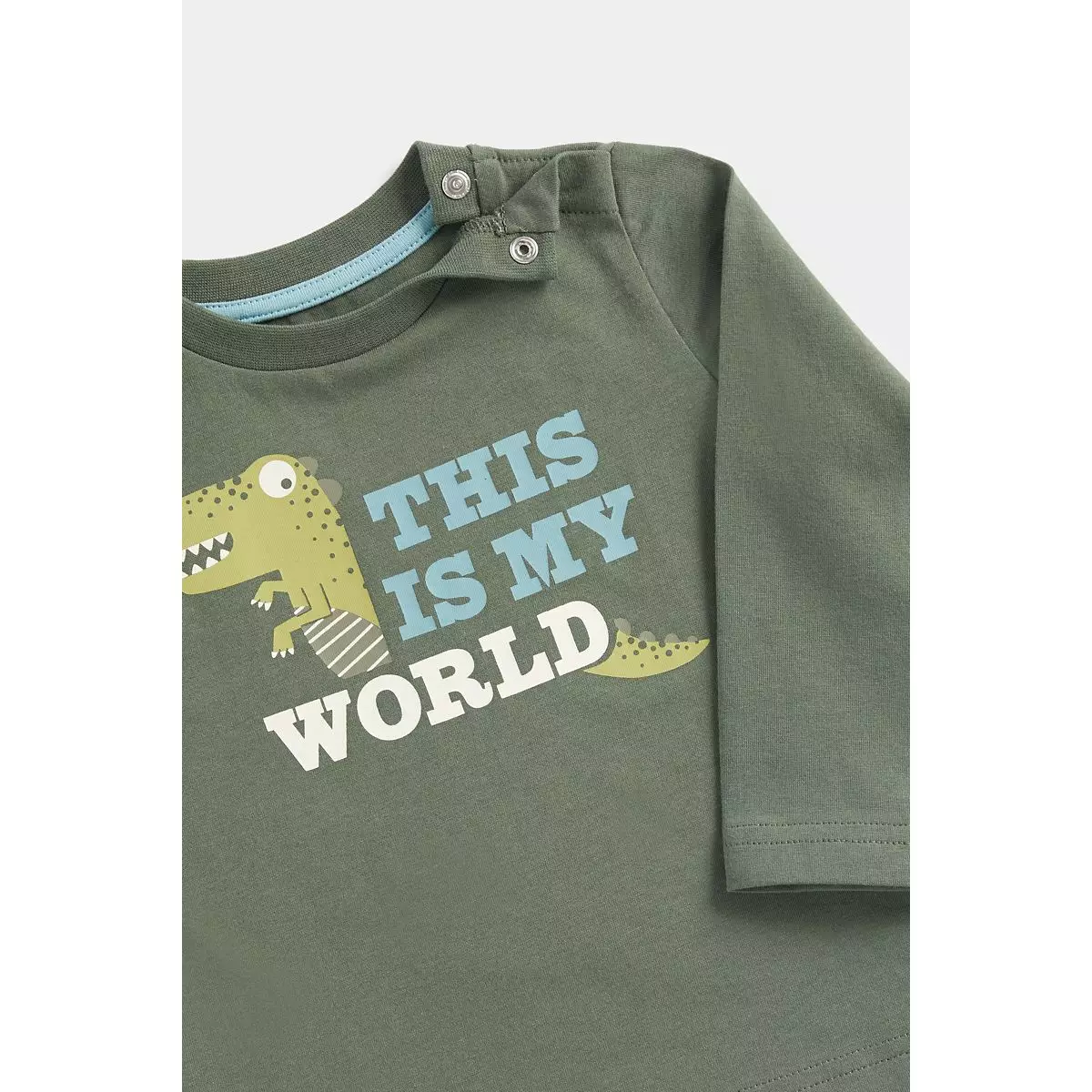 Mothercare Green Dinosaur Long-Sleeved T-Shirt - Kaos Bayi Laki-laki (Hijau)
