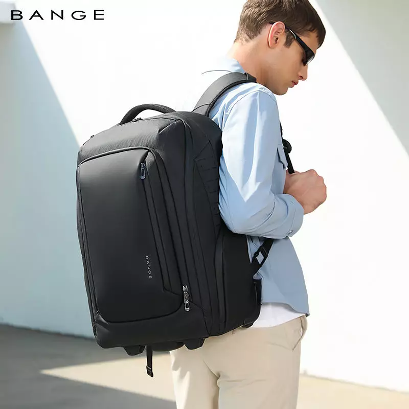 BANGE BG8079 Tas Ransel Semi Koper Trolley Bag Backpack Bag Laptop Kerja Travel-Black