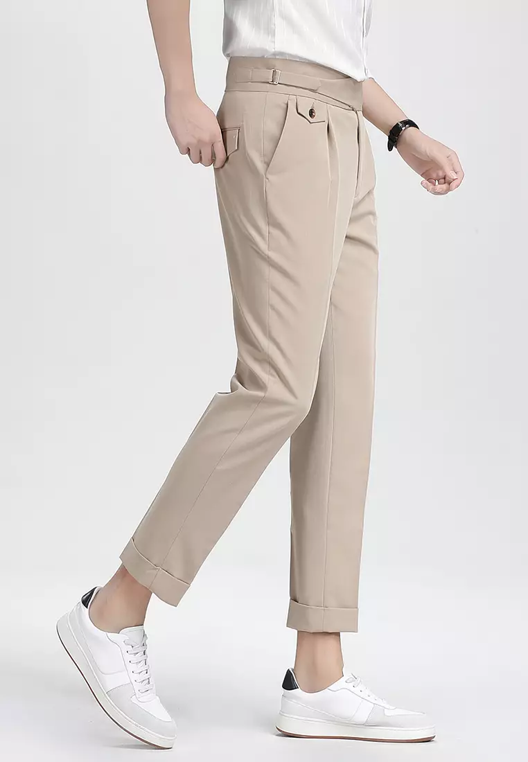 Thin Slim Fit Cropped Suit Pants DF1002A