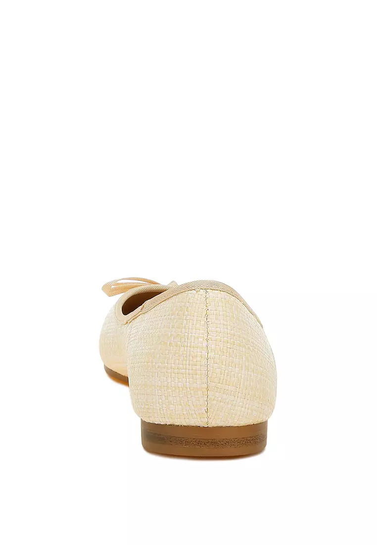 CC 25P Ballet Flat Black Raffia Large Logo