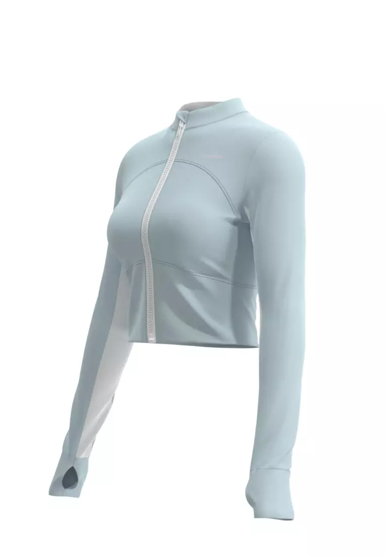 Supplementary Ice Blue Crop Zip Front UV Jacket