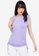 ZALORA BASICS purple Shoulder Pad Ruched Sides T-Shirt 52395AAC7ACA2FGS_1