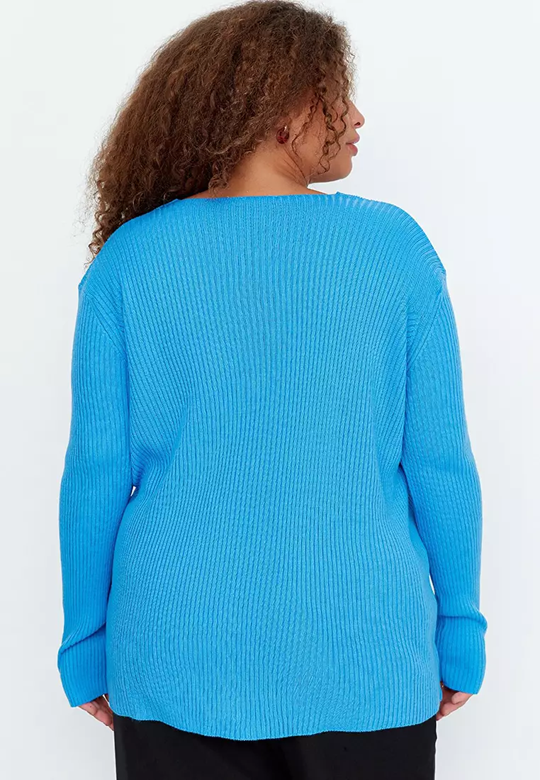 Trendyol Plus Size V Neck Cardigan 2024 Buy Trendyol Online