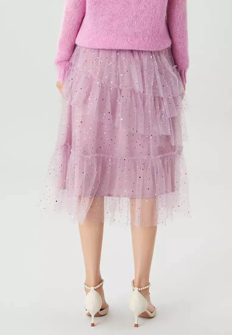 Ruffled Tutu Dress with Glitters Design