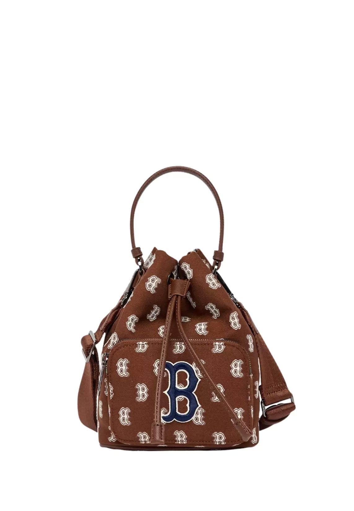 Jual MLB Korea Monogram Bucket Bag Boston Red Sox Brown Original