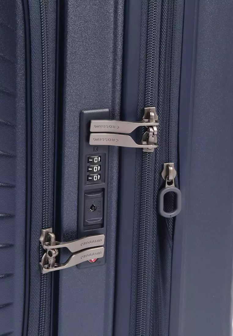 CROSSING INVI 20" Carry On Expandable Luggage With Front & Middle Access V3 - Dark Blue