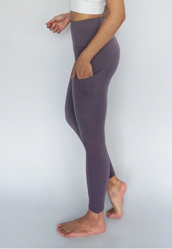 Banana Fighter purple Stride High Waisted Yoga Legging with Pockets 1A4FCAAF696406GS_1