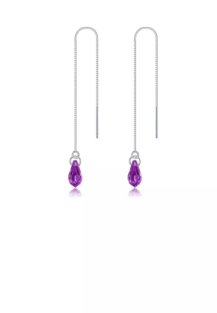 Buy Mooclife 925 Sterling Silver Simple Water Drop Shape Purple