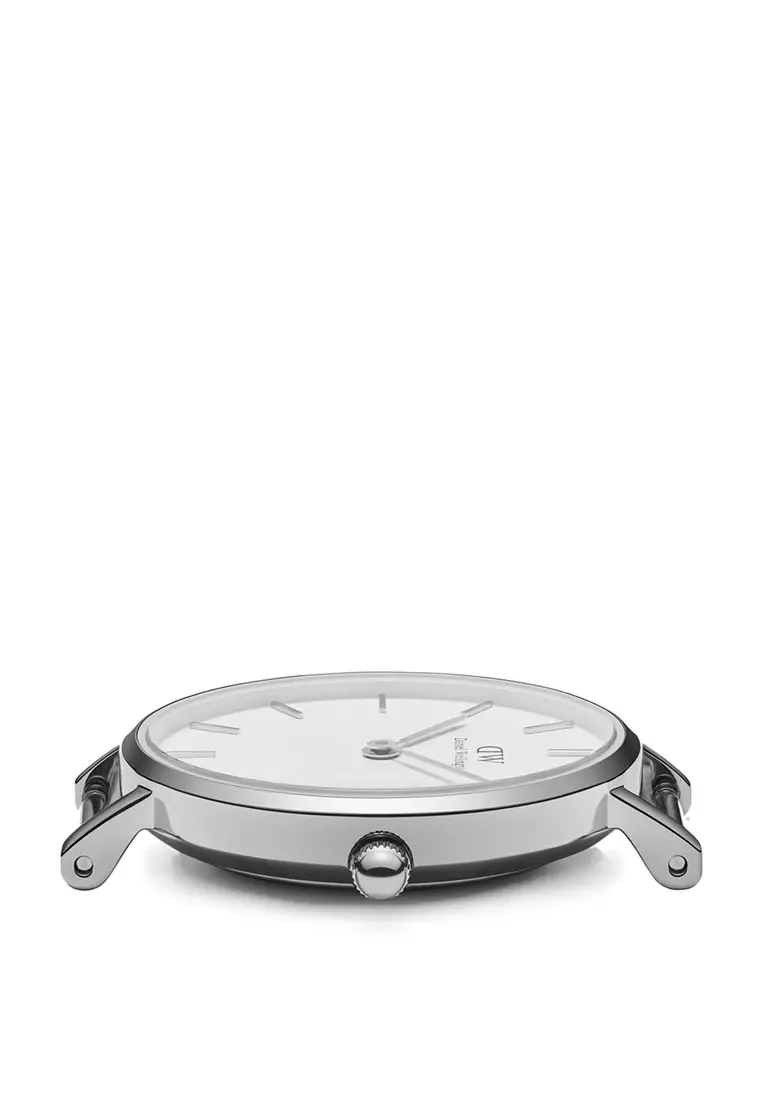 Buy Daniel Wellington Petite Sterling White Watch 28mm - Silver