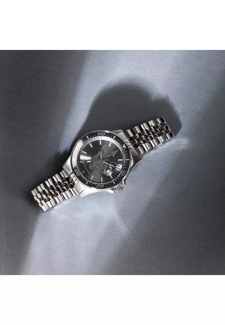 Maserati Sfida 44mm Case Silver Stainless Steel Quartz Men's Watch Relo R8853140010