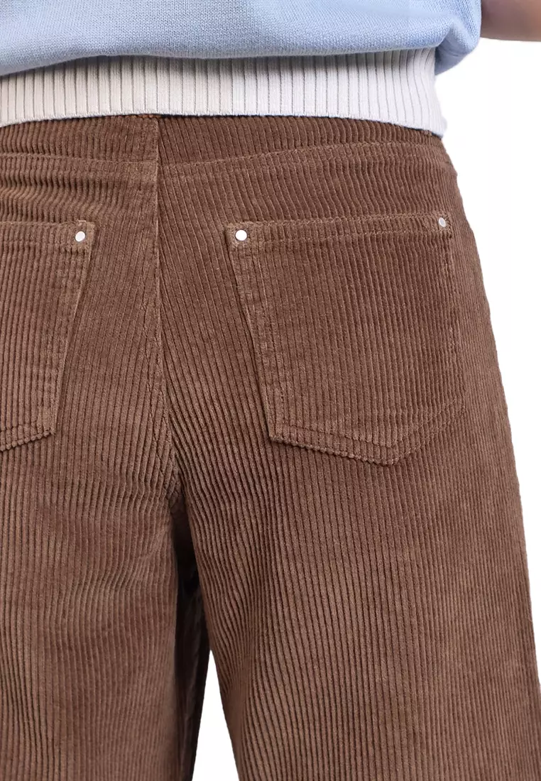 Low Waist Straight Leg Corduroy Pants
