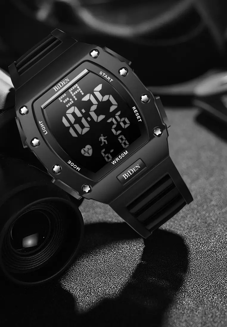 Jam Tangan Pria Digital Olahraga Multifungsi Tali silikon Anti Air Jam LED