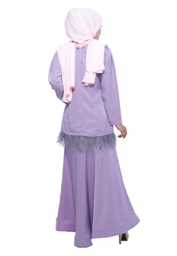 Buy Sierra Kurung Moden In Lilac with flare Skirt from Adrini's in Purple only 299