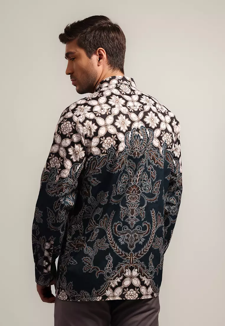 MOC - Kemeja Batik Pria Lengan Panjang Ganesh - Green Warna Green