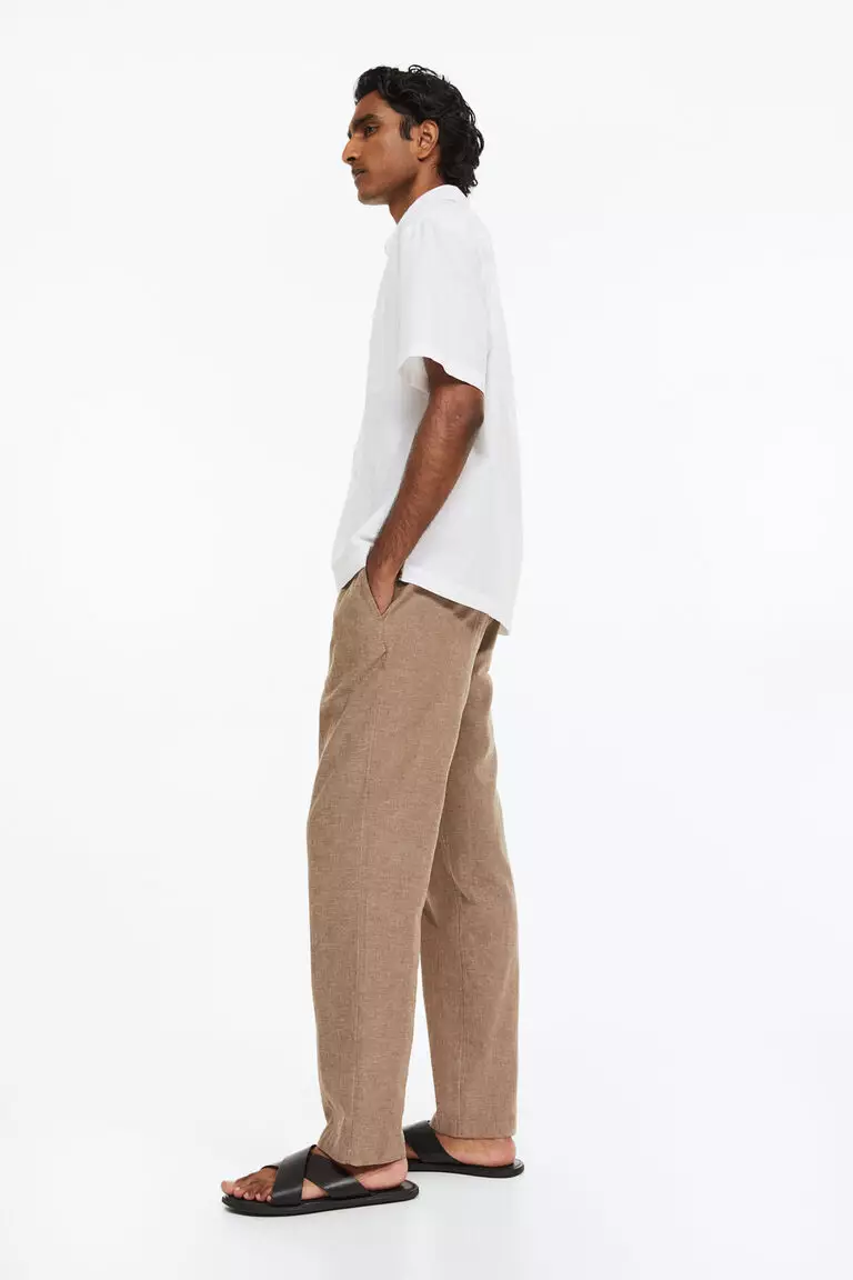 EQ Wave Linen Reg Trousers Smt