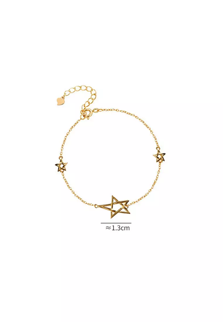 Gold bracelet with stars top