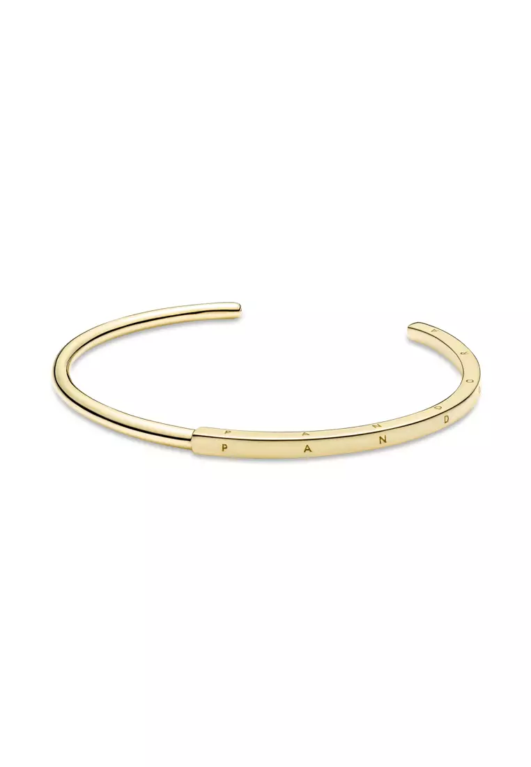 Pandora Signature I-D Bangle with 14K Gold-Plated