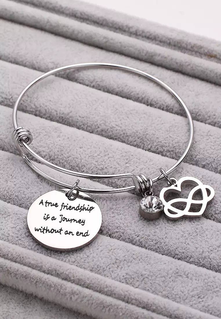 A True Friendship Inscriptions Adjustable Bracelet