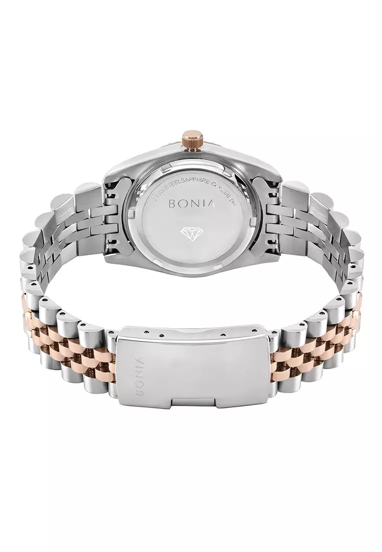 Bonia Diamond - Jam Tangan Analog Wanita - Silver Rosegold - Stainless Steel - B10552-3633