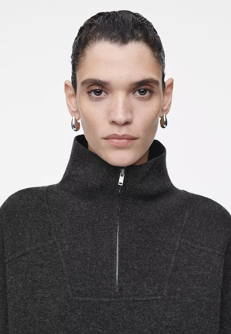 Merino wool half zip jumper hotsell