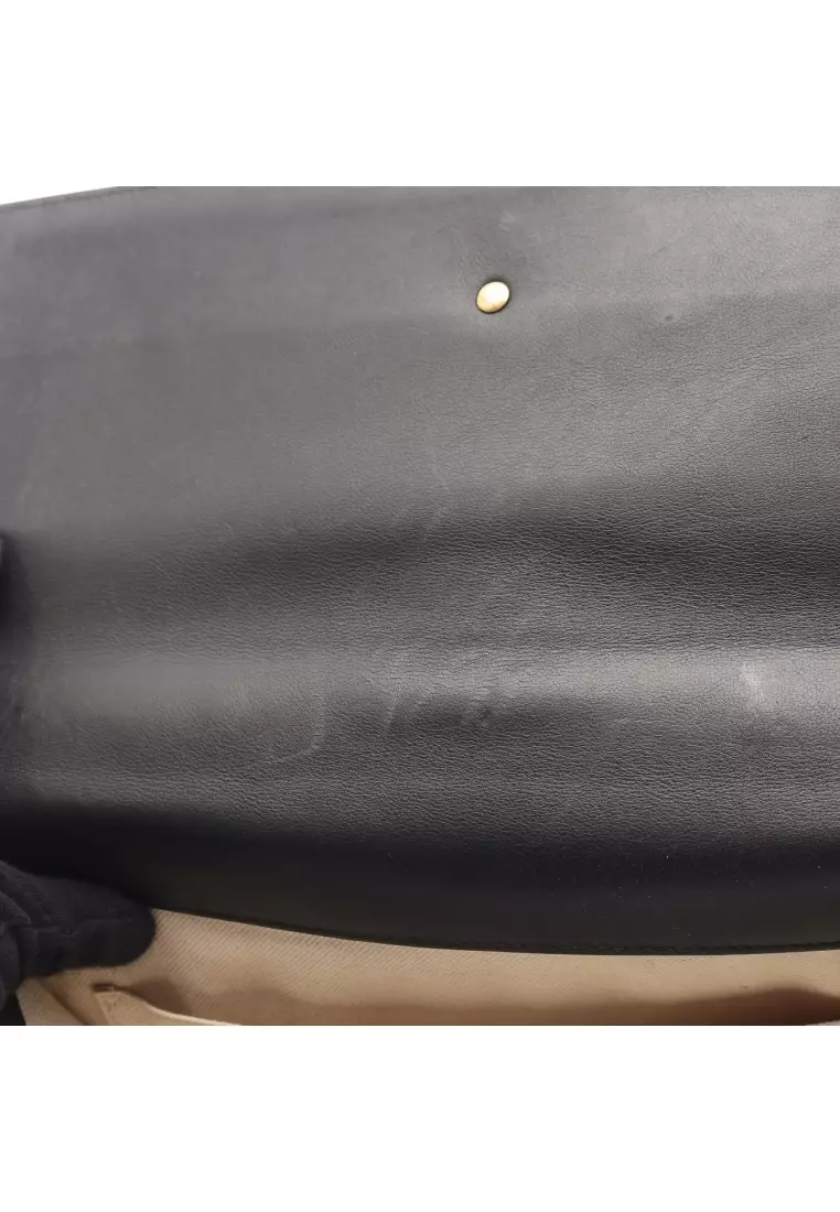 Pre-Loved Gucci Bamboo Dionysus Handbag leather black green Red 2WAY