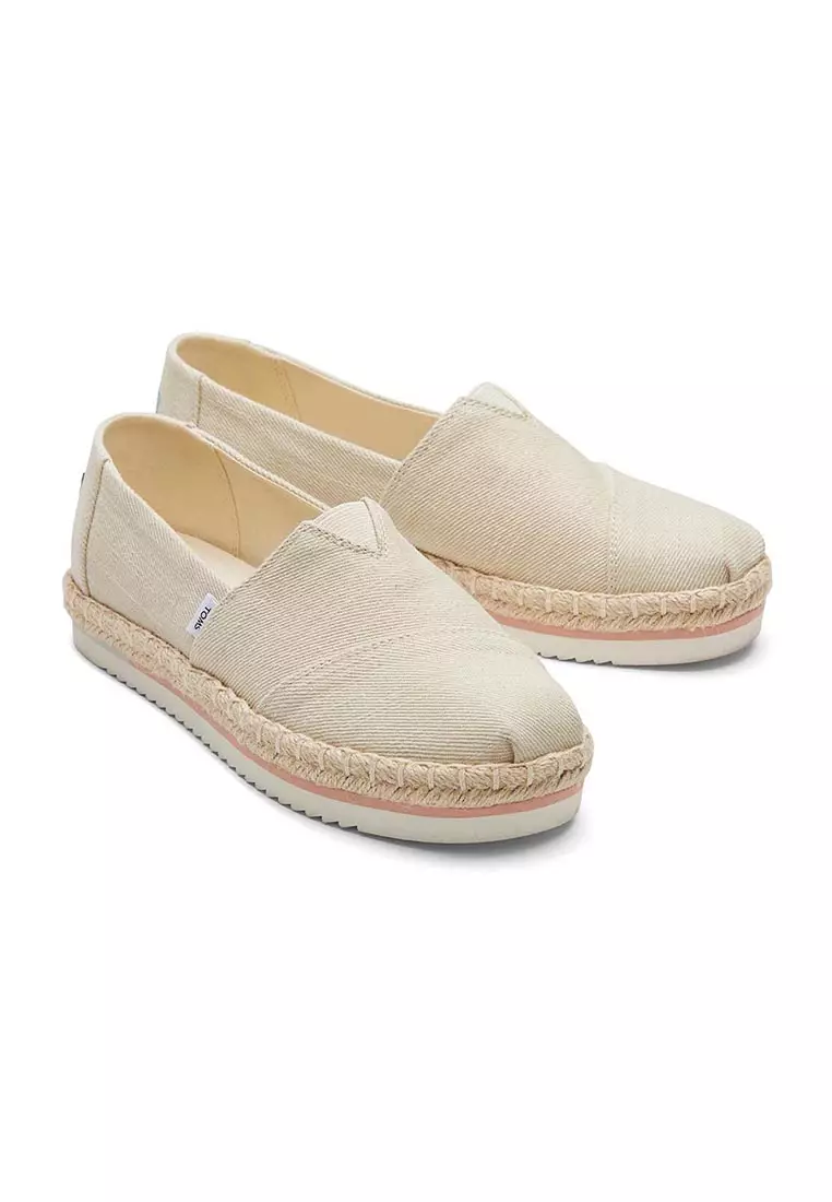 Women Alpargata Platform Rope Natural Heavy Twill Shoes