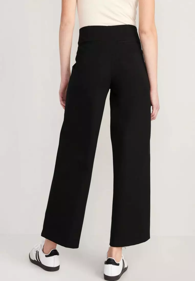 High-Waisted Pull-On Pixie Wide-Leg Pants