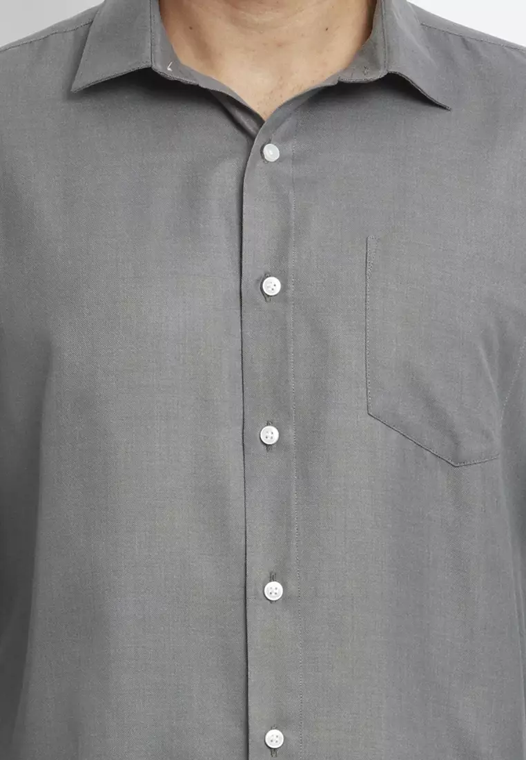 MAGINOT EMELYN CHARCOAL Kemeja Casual Slim Fit Lengan Panjang