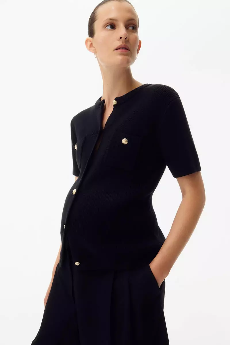 MAMA Rib-knit cardigan